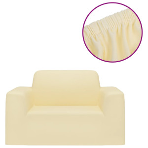 Funda elástica para sillón poliéster jersey crema H