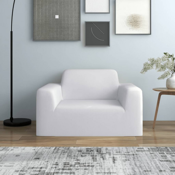 Funda elástica para sillón poliéster jersey blanca D