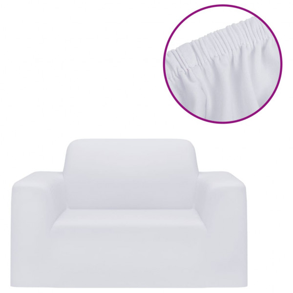Funda elástica para sillón poliéster jersey blanca M 2