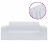 Funda elástica para sillón de 2 plazas poliéster jersey blanca 2