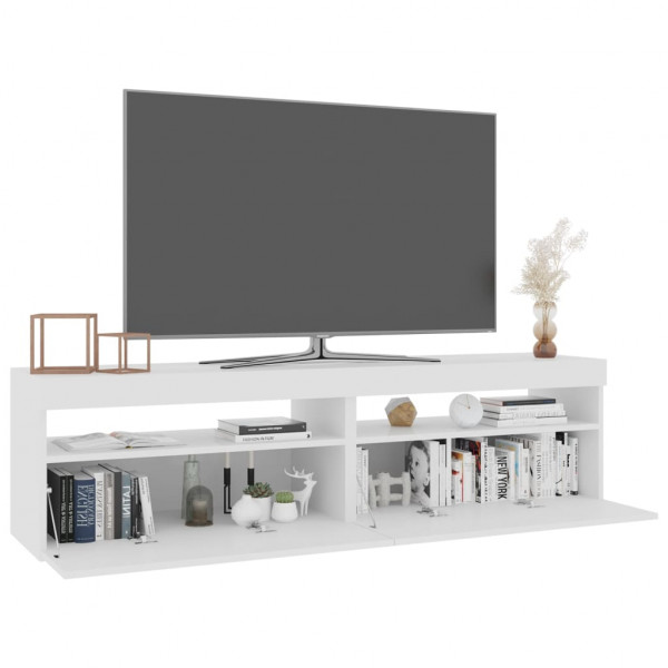 Muebles de TV con luces LED 2 unidades blanco 75x35x40 cm M 3