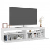 Muebles de TV con luces LED 2 unidades blanco 75x35x40 cm 3