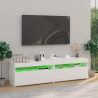 Muebles de TV con luces LED 2 unidades blanco 75x35x40 cm 4