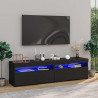 Muebles de TV con luces LED 2 unidades negro 75x35x40 cm 1