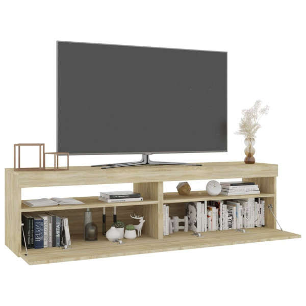 Muebles de TV con luces LED 2 unidades roble Sonoma 75x35x40 cm M 3