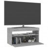 Mueble de TV con luces LED gris hormigón 75x35x40 cm 3