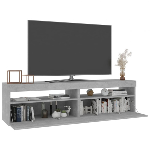 Muebles de TV con luces LED 2 unidades gris hormigón 75x35x40cm M 3