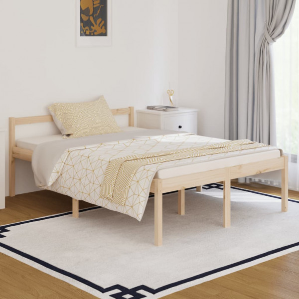 Cama para personas mayores madera maciza de pino 135x190 cm D