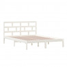 Estructura de cama madera maciza blanca king size 150x200 cm 3