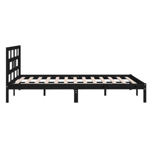 Estructura de cama madera maciza negro king size 150x200 cm M 5