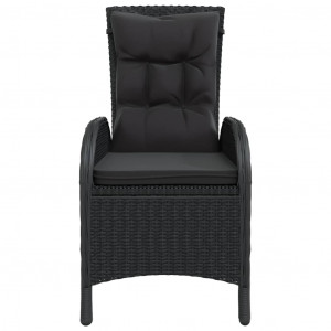 Juego de bistró jardín 5 piezas ratán sintético negro H