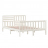 Estructura de cama de madera maciza blanca 140x200 cm 4