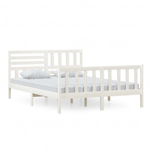 Estructura de cama de madera maciza blanco 150x200 cm H
