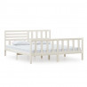 Estrutura de cama super king 180x200 cm madeira maciça branco 2