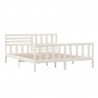 Estructura de cama madera maciza blanca 180x200 cm 4