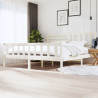Estrutura de cama 200x200 cm madeira maciça branco 1