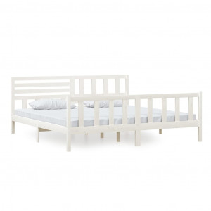 Estructura de cama de madera maciza blanca 200x200 cm H