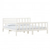 Estructura de cama de madera maciza blanca 200x200 cm 3
