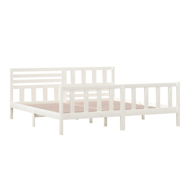 Estructura de cama de madera maciza blanca 200x200 cm M 4