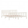 Estrutura de cama 200x200 cm madeira maciça branco 4