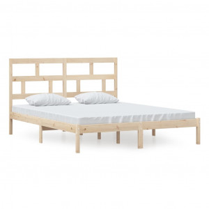 Estructura de cama de madera maciza de pino 160x200 cm H