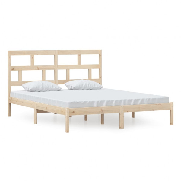 Estructura de cama de madera maciza de pino 160x200 cm M 2