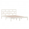 Estrutura de cama 160x200 cm madeira de pinho maciça branco 4