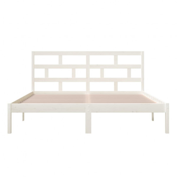Estructura de cama de madera maciza de pino blanco 160x200 cm M 5