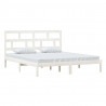 Estructura de cama de madera maciza blanca 180x200 cm 3