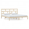 Estructura de cama de madera maciza de pino 200x200 cm 2