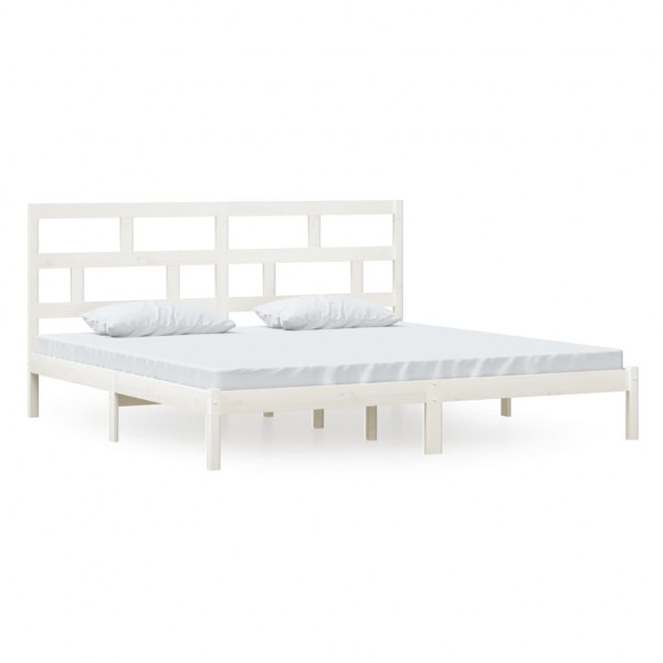 Estructura de cama madera maciza de pino blanco 200x200 cm M 2