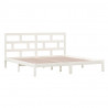Estrutura de cama 200x200 cm madeira de pinho maciça branco 4