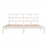 Estrutura de cama 200x200 cm madeira de pinho maciça branco 5