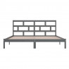 Estructura de cama de madera maciza de pino gris 200x200 cm 5