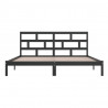 Estructura de cama de madera maciza de pino negra 200x200 cm 5