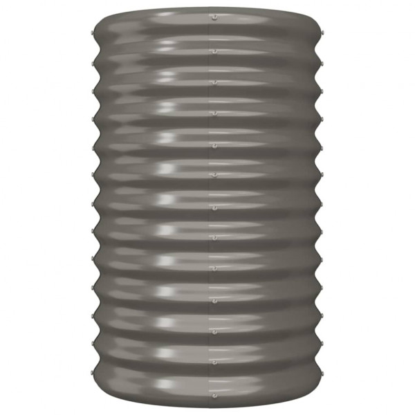 Vaso/floreira de jardim aço revestido a pó 40x40x68 cm cinza M 3