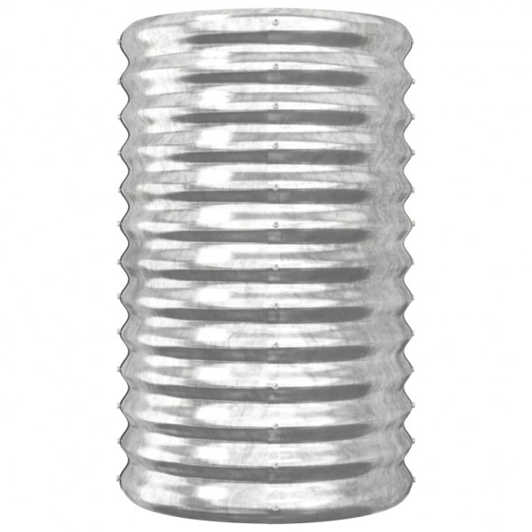 Vaso/floreira de jardim aço revestido a pó 40x40x68 cm prateado M 3