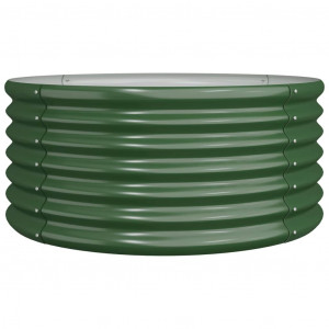 Vaso/floreira de jardim aço revestido a pó 80x80x36 cm verde H