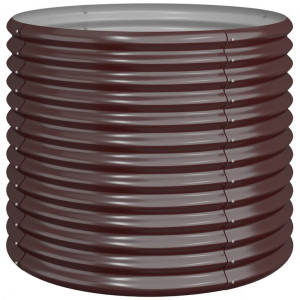 Vaso/floreira de jardim aço revestido a pó 80x80x68 cm castanho H