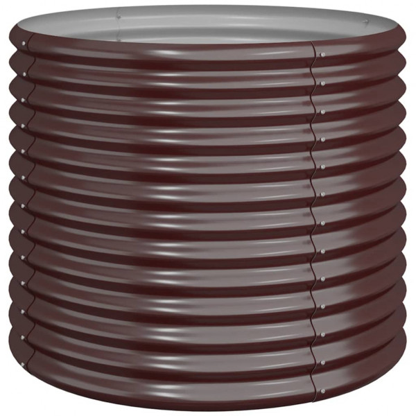 Vaso/floreira de jardim aço revestido a pó 80x80x68 cm castanho M 2