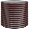 Vaso/floreira de jardim aço revestido a pó 80x80x68 cm castanho 2
