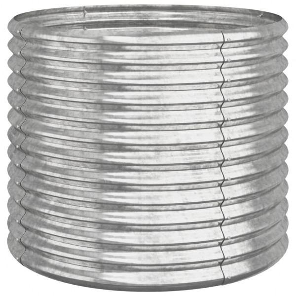 Vaso/floreira de jardim aço revestido a pó 80x80x68 cm prateado M 2