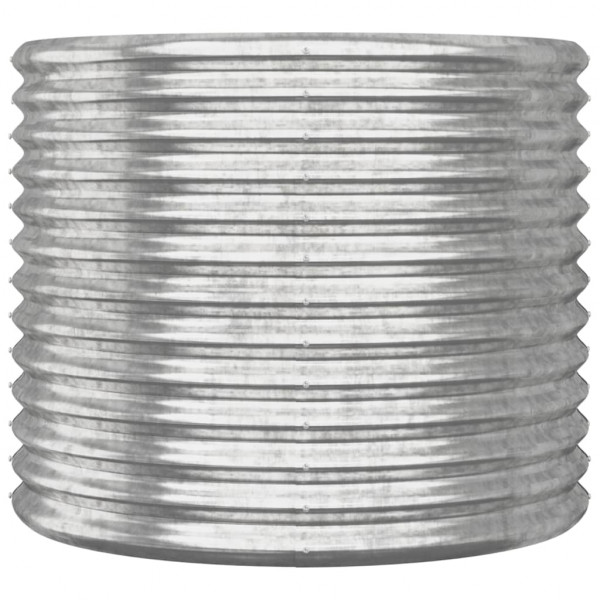 Vaso/floreira de jardim aço revestido a pó 80x80x68 cm prateado M 3