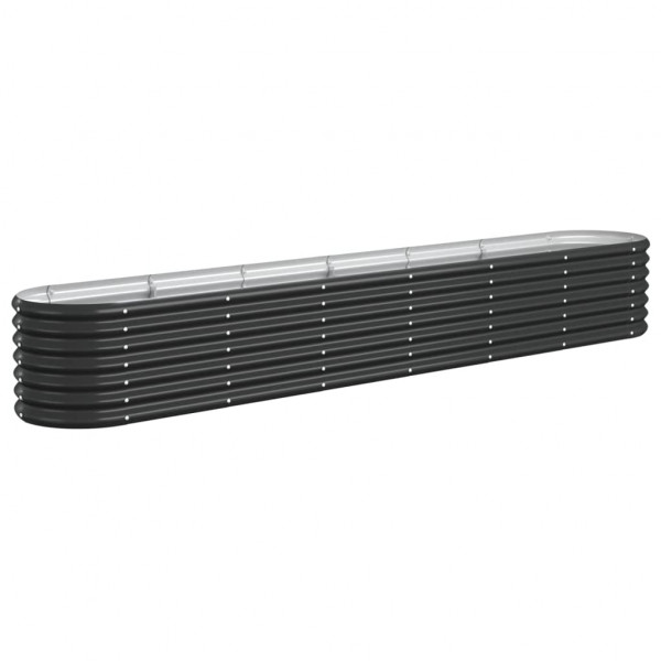 Canteiro elevado jardim 260x40x36 aço revestido a pó antracite M 2