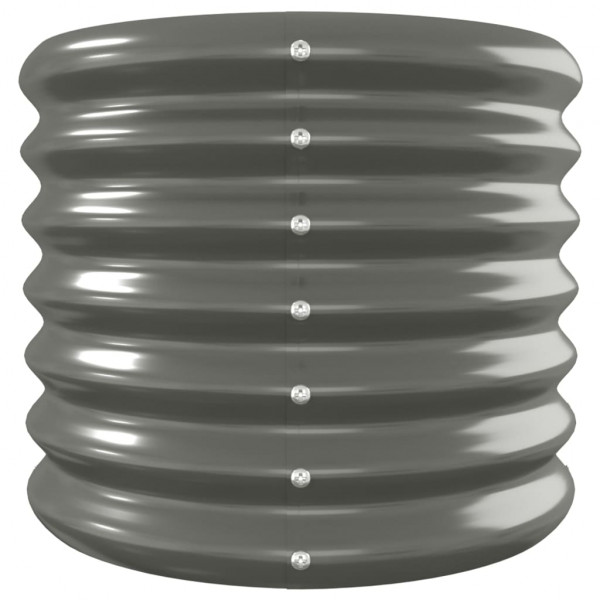 Canteiro elevado jardim 332x40x36cm aço revestido a pó cinzento M 4