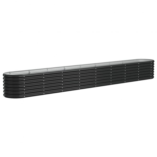 Canteiro elevado jardim 332x40x36 aço revestido a pó antracite M 2