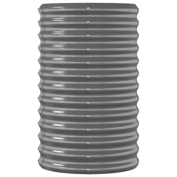 Jardinera arriate acero recubrimiento polvo gris 114x40x68 cm M 4