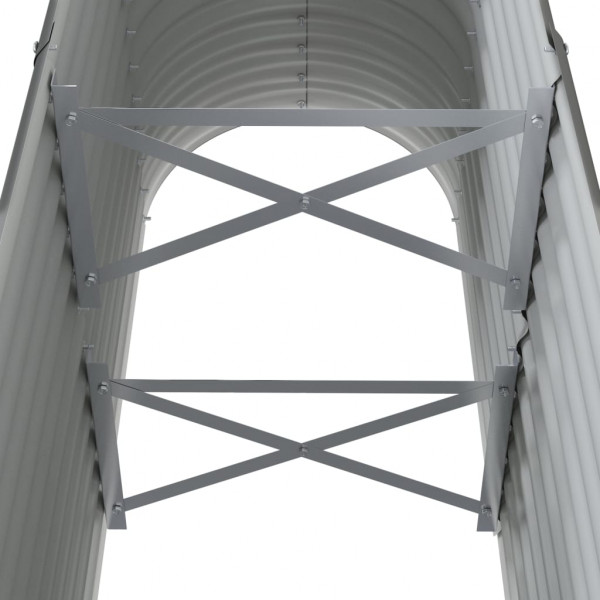 Canteiro elevado jardim 114x40x68cm aço revestido a pó cinzento M 5