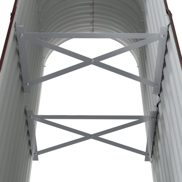 Canteiro elevado jardim 114x40x68cm aço revestido a pó castanho M 5