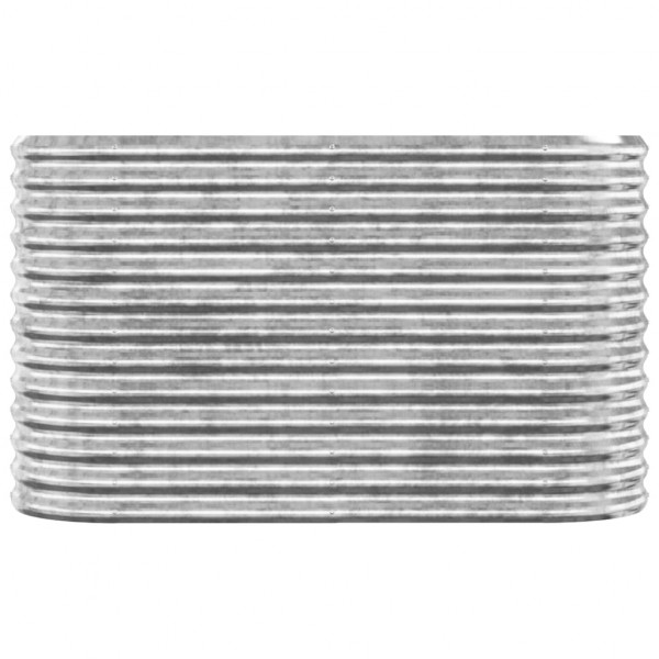 Canteiro elevado jardim 114x40x68cm aço revestido a pó prateado M 3